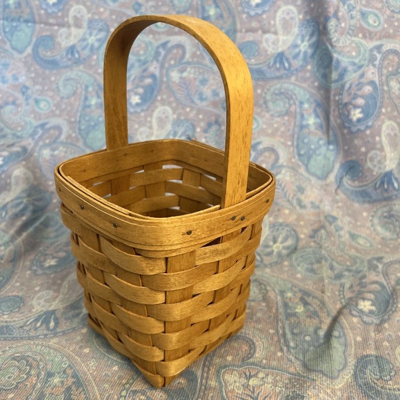 Longaberger Medium Peg Basket With Fixed Handle 1991 5.5in Wide - Picture 3 of 11